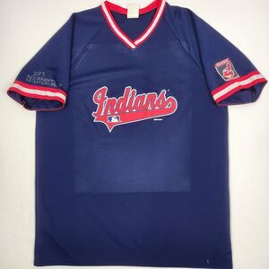 Bike MLBP Vintage 96-97 Mens Cleveland Indians V-Neck Chief Wahoo BP Jersey XXL